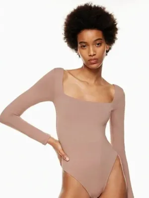 Aritzia Babaton‎ Dark Grey Contour Seamless Square Neck Bodysuit thumbnail 1