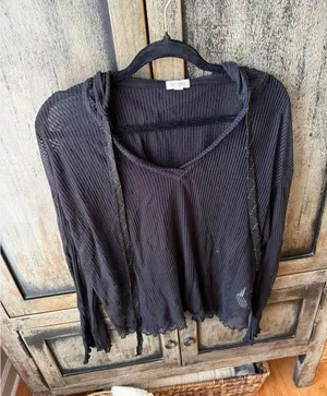 Pilcro Moira Knit Pullover black women's XL thumbnail 1