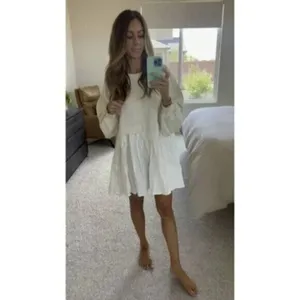 FREE PEOPLE Eleanor Sweatshirt Dress in Grey Combo Size Large thumbnail 15