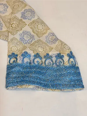 Roberta Roller Rabbit Tunic S Blue Cotton Embroidered Beach Cover Up Boho Resort thumbnail 5