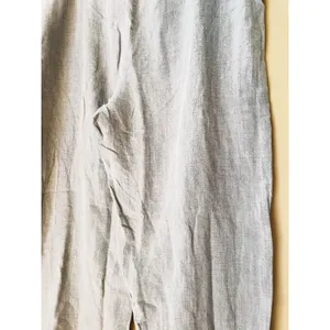 FLAX Pants M Fits L XL Linen Oatmeal Relaxed Lagenlook Coastal Grandma Capsule thumbnail 13