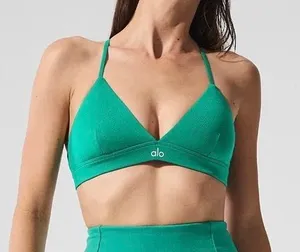 Alo Yoga Splendor Bra Spruce Green/White M thumbnail 1