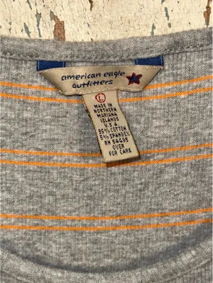 Vintage American Eagle Striped tank dress size Large gray with orange stripes thumbnail 3