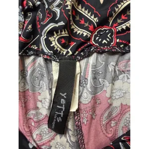 Yetts Los Angeles Womens Red Black Paisley Floral Wide Leg Palazzo Pants Large thumbnail 2