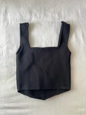 ZARA Fitted Top Black Tank thumbnail 3