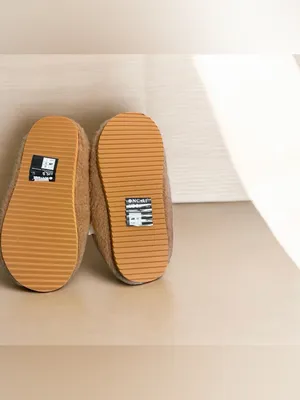Women's Plush Tan Fleece-Lined Slip-On Slippers thumbnail 2