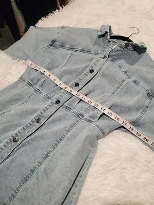 Free People Amber Denim Mini Dress in Blue Size 10 thumbnail 4