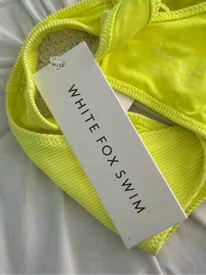 White Fox Boutique Hacienda Bikini Top in Neon Yellow thumbnail 5
