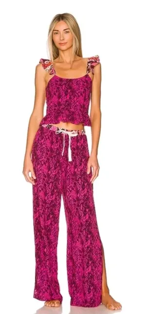 Maaji Harper Wide Leg Side Slit Pants Medium beach travel resortwear layered thumbnail 1