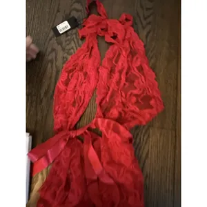 Mapale Bow Lace Babydoll Chemise & Thong Set Sz L/XL NWT thumbnail 10