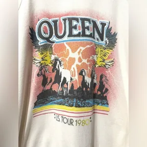 Daydreamer‎ Queen Sweatshirt US Tour 1980 Cream Crewneck - Size Small thumbnail 2