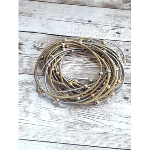 Vintage Bracelets - Set of Multi Tone Spring Stretch Bracelets thumbnail 2