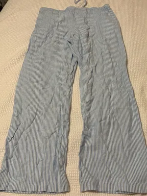 Hollister Striped Blue and White Linen Pants thumbnail 1