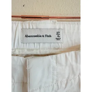 Abercrombie & Fitch Pants Women 4R White Pleated Tapered HR Chino Trousers‎ thumbnail 3