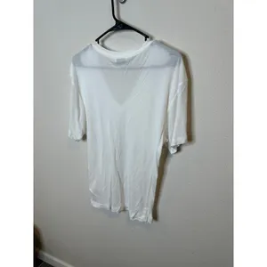 Anine Bing Lili V-Neck‎ Tee White Micromodal Cashmere Blend Short Sleeve Small thumbnail 4