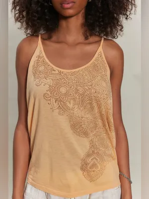 NWT Free People Ragabond Heirloom Tank - Sunburst Combo peach - Small thumbnail 6