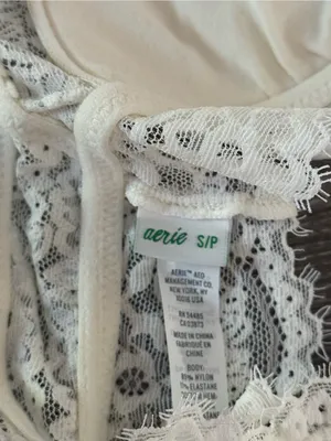 Aerie White Lace Padded Bralette thumbnail 4