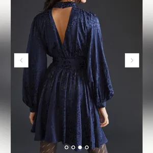 NWT Anthropologie navy Jacquard Mini Dress size xs thumbnail 2