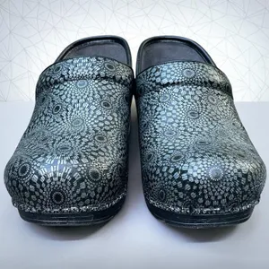 Dansko Pro XP Mandala Patent Leather Professional Clogs EU39 US 8.5 Black Silver thumbnail 5
