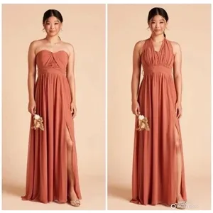Birdy Grey Convertible Bridesmaid Dress Terracotta Orange Maxi Gown Medium thumbnail 2
