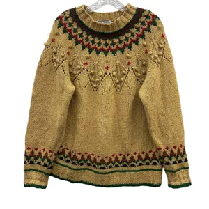 Vintage Gina‎ Peters Women's Novelty Chunky Textured Knit Sweater Christmas M thumbnail 1