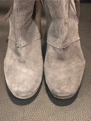 Toms suede ankle wedge bootie grey - chic and comfortable for everyday thumbnail 3