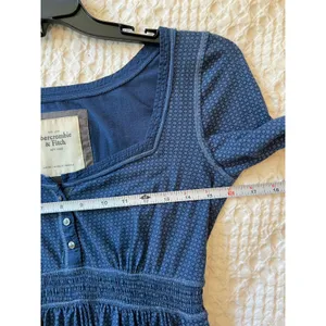 Abercrombie & Fitch Y2K Babydoll Top Henley 3/4 Sleeve Navy Size Large Vintage thumbnail 10