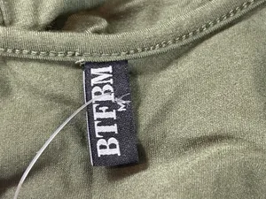 BTFBM Olive Green Jumpsuit Sleeveless Flowy M Minimalist Lounge Pocket NWT thumbnail 8