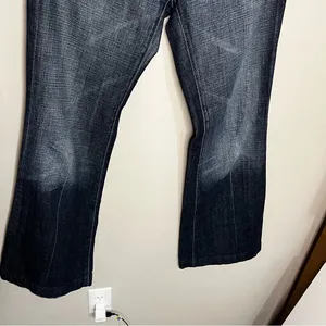 Seven For All Mankind Dojo Embellished‎ Green Rhinestone Square Design Jeans thumbnail 4