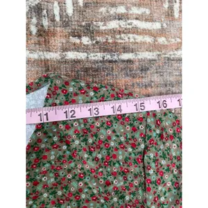 Modest Cottagecore Midi Dress Ditsy Floral Corduroy Pinwale Handmade Prairie thumbnail 12