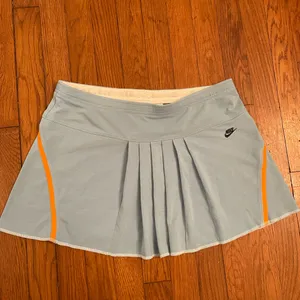 Nike Dri-Fit Y2K Baby Blue & Orange Pleated Tennis Skirt Sz M 💕🎀 thumbnail 4