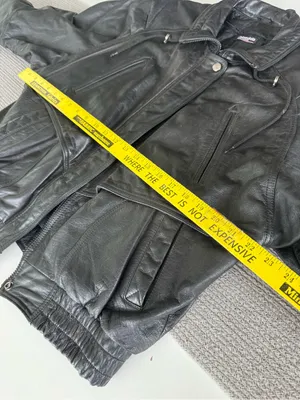 Vintage 80s 90s Wilson’s Leather Black Genuine Leather Bomber Jacket Sz Medium thumbnail 7