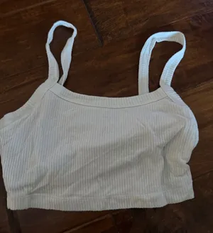ALO Yoga White Ribbed Cropped Cami Top thumbnail 1