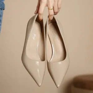 Shein pointed nude patent leather heels size 8 thumbnail 5