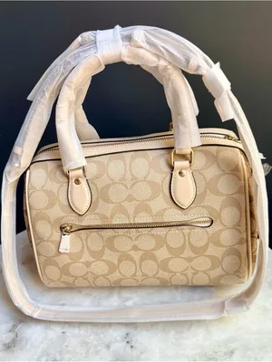 NWT Coach Rowan Satchel Bag in Blocked Signature Canvas-Light Khaki Multi CH486 thumbnail 2