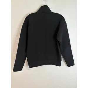 Banana Republic Long Sleeve Scuba Quarter Zip Sweatshirt Womens Small Black thumbnail 3