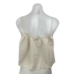 J.Crew Women's Cream Sleeveless Tie Scoop Cami Camisole Cropped Tank Top Size M thumbnail 4