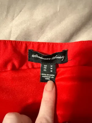 Red pleated mini skirt thumbnail 2