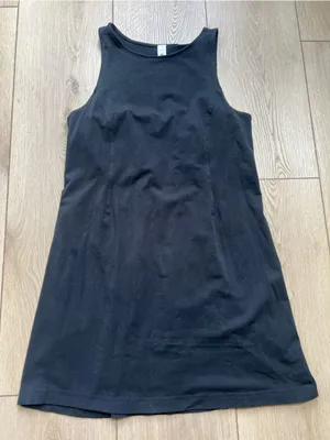 Lululemon Organic Cotton Cinched-Waist Dress Black Size Medium Sleeveless Shift thumbnail 9