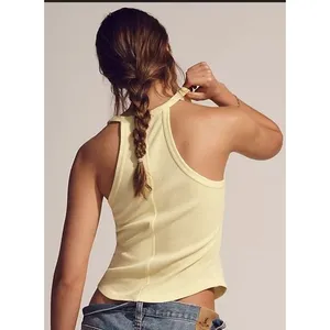 Anthropologie Pilcro Hang Ten Layering Tank Sz L Yellow Boho Vacation Beach NEW thumbnail 2