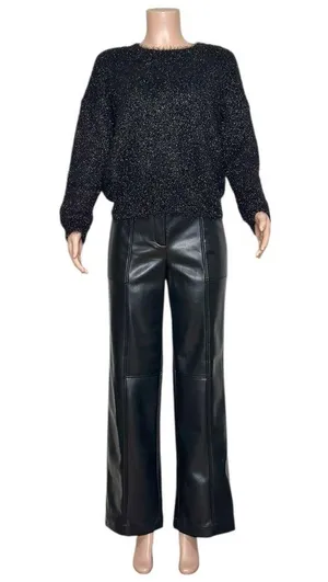 SÉZANE Zephir Oversized Knit Jumper, Black, XS thumbnail 10