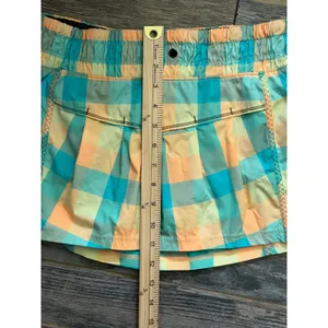 Lululemon Leader of the Track Plaid Pleated Skirt Size 4 Yellow Teal Lined Skort thumbnail 6