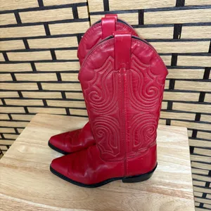 Vittorio Ricci Red Western‎ Cowgirl Boots Size 5 thumbnail 2