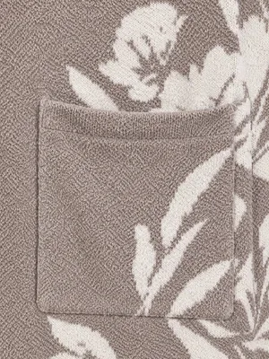 Joie XL Floral Intarsia Longline Cardigan Taupe Ivory Open Front Sweater thumbnail 6