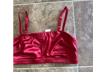 Aerie Satin Stretch Bandeau Sundried Size Small thumbnail 8