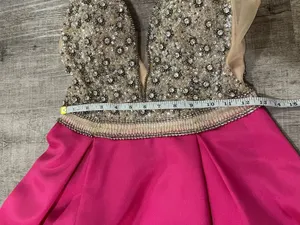 TERANI COUTURE Magenta Embellished Fit and Flare Prom Dress thumbnail 7
