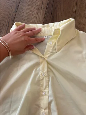 Butter yellow bubble sleeve top thumbnail 3