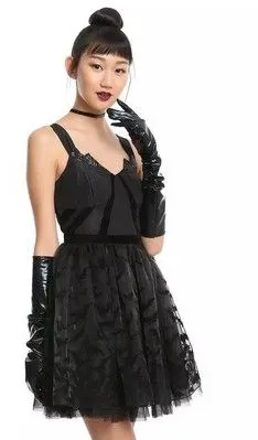 DC Comics Hot Topic Bat‎ Girl Mini Dress Med Comic Con Cosplay Grunge Halloween thumbnail 1