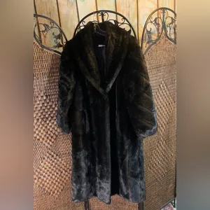 Vintage Faux Fur Long Coat Made in USA Size L thumbnail 2