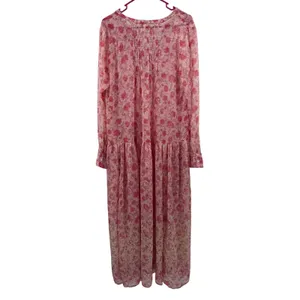 Free People Dress Womens Medium NEW See It Through Pink Boho Maxi Sheer NWOT thumbnail 6